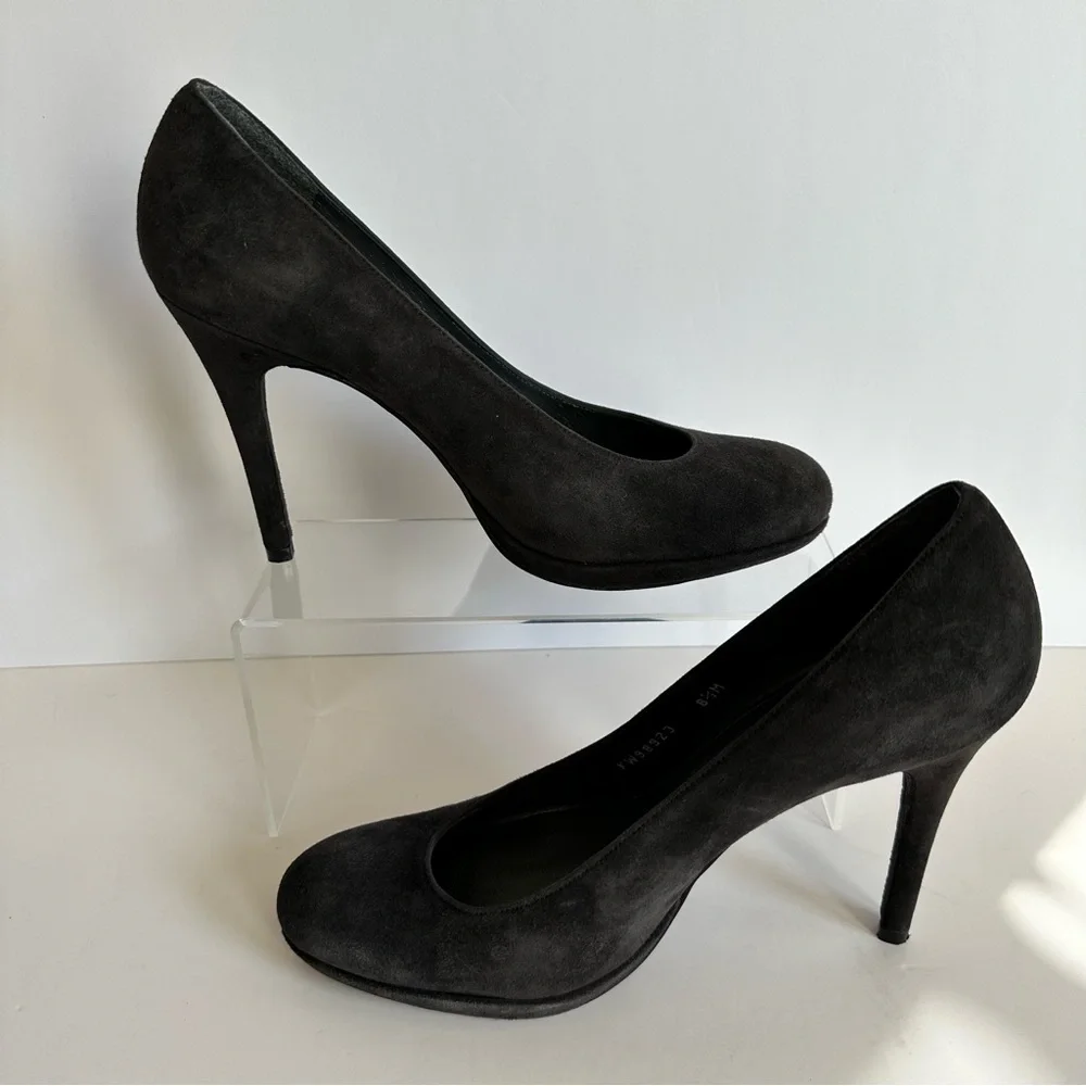 Stuart Weitzman‎ Dark Gray Suede 4” Heels Women’s 8.5